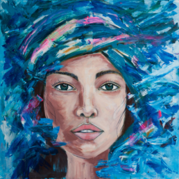 Portrait einer jungen Frau - Acryl auf Leinwand