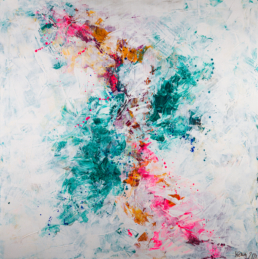 Abstraktes Bild in Neonfarben - Acryl auf Leinwand