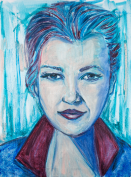 Selbstportrait der Künstlerin Kathrin Leineweber - Öl auf Leinwand