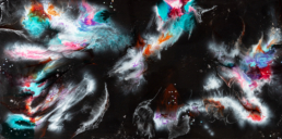 Künstlerische Darstellung des Universums - Hochglanz - Mixed Media auf Holzmalgrund